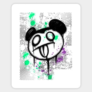 Colorful Street Style Graffiti Green Purple Mood Tongue Out Art Magnet